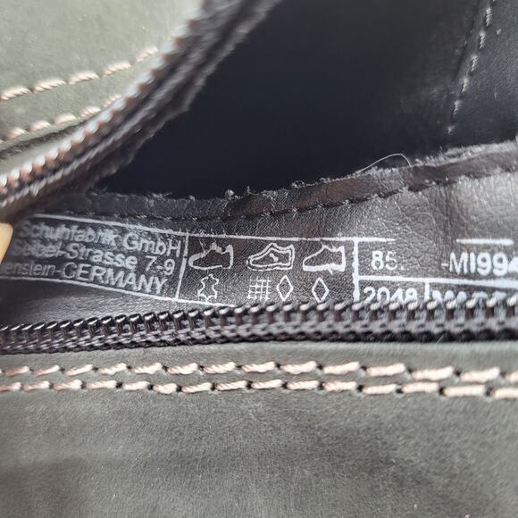 Josef Siebel Charcoal Gray Suede White Stitch Chelsea Boot Lug Sole EU Sz 39 NWT - Picture 10 of 15